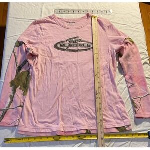 RealTree‎ T-shirt Girls Size Large 12/14 Camo Pink 3/4 Sleeves Outdoor Casual